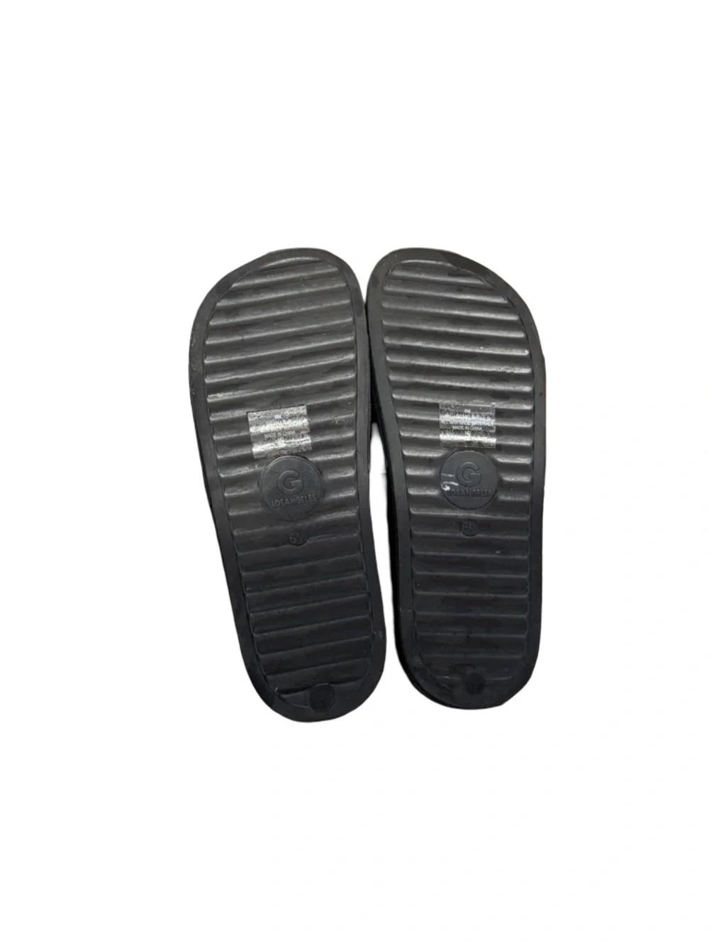 GBG Los Angeles Black slides With crystal-embellished 